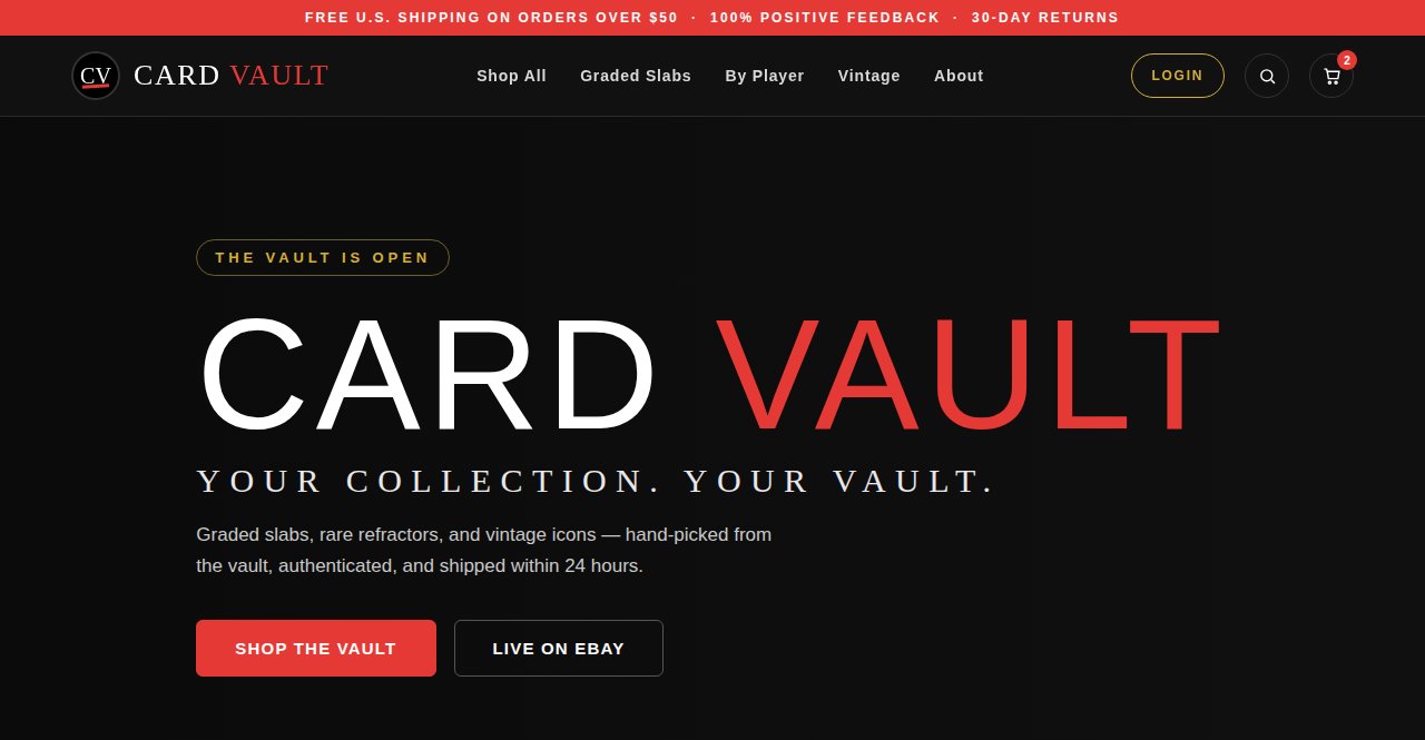 Screenshot of the Card Vault build