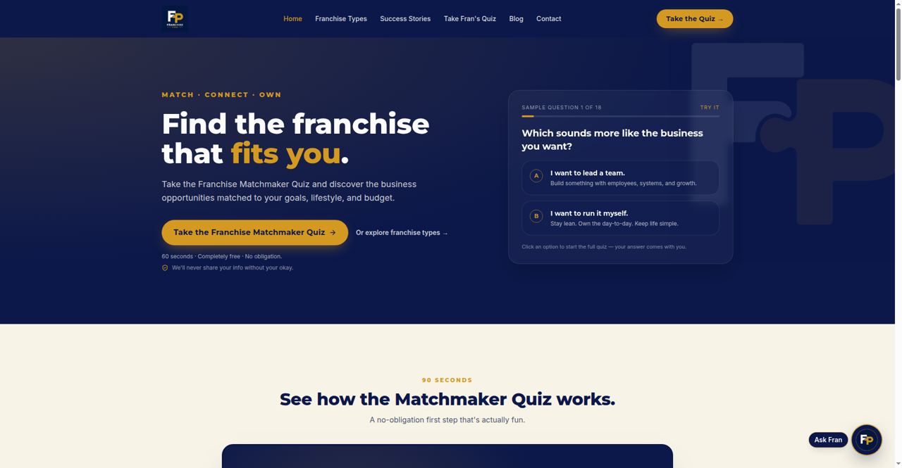 Screenshot of the Franchise Pro build